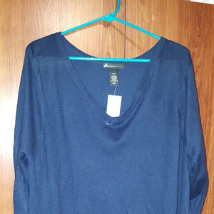 Lane Bryant Size 22/24 Navy 3/4 Sleeve Sweater